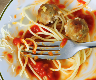 leftover-spagetti and meatballs